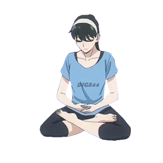 🧘‍♀️ Dige44 Frau, Yoga, Friedlich, Meditation, Sitzend, Cartoon telegram sticker