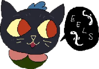 🐈 EELS cat, animal, video game, eels, night in the woods, mae borowski whatsapp sticker