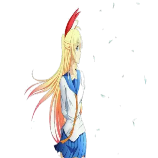 😔 anime, girl, school uniform, blonde hair, character telegram sticker