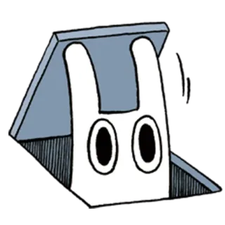 👀 coniglio, animale, cartone animato, adesivo, illustrazione telegram sticker