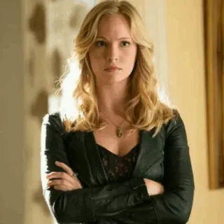 🗝 Caroline Forbes woman, portrait, blonde, actress, person, tv series telegram sticker