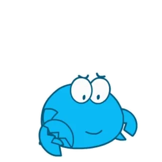 😘 Krabbe, Cartoon, Meerestier, Blau, Niedlich, Tier whatsapp sticker