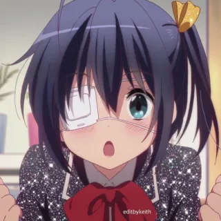 ✨ editbykeith anime, girl, sparkle, cute, manga, character, eye patch telegram sticker