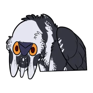 🙃 นก, นกฮูก, สัตว์, ตลก, การ์ตูน, น่ารัก telegram sticker