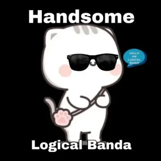 🥸 Handsome Logical Banda HELLO ME LOGICAL BANDA gato, gafas de sol, lindo, dibujo animado, animal telegram sticker