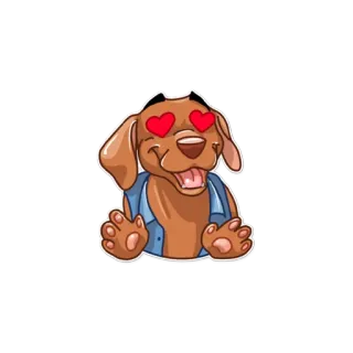 😍 cachorro, amor, olhos de coração, fofo, animal, desenho animado telegram sticker
