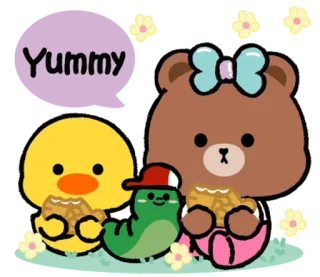BROWN & FRIENDS x FON_PK (CHOCO MINI)_kal telegram stickers