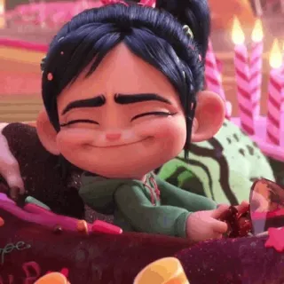 🐽 Vanellope Wreck-It Ralph desenho animado, animação, personagem, fofo, feliz, engraçado whatsapp sticker