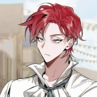 🗑 anime, manga, character, red hair, handsome, male telegram sticker