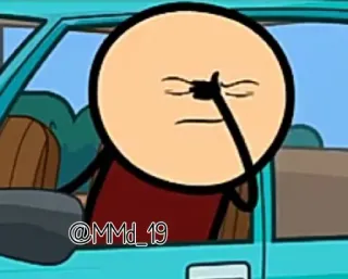 🤦 stick figure, middle finger, offensive, driving, car telegram sticker