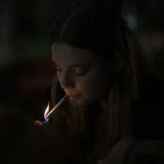 🗿 smoking, cigarette, tobacco, woman, portrait, lighter telegram sticker