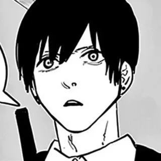 🐚 Aki Hayakawa Chainsaw Man manga, anime, Aki Hayakawa, Chainsaw Man, portrait, black and white telegram sticker