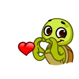 🫶 거북이, 만화, 하트, 사랑, 귀여운, 동물 telegram sticker