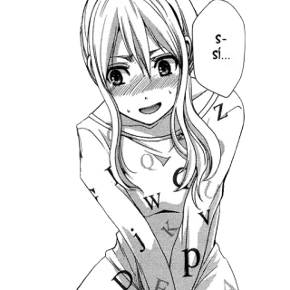 🙄 s-sí... Anime, Manga, Fille, Rougir, Timide, Texte whatsapp sticker