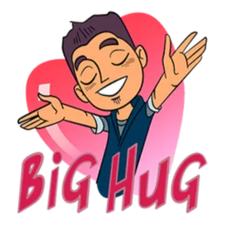 ❤ BIG HUG Umarmung, Herz, Liebe, Zuneigung, Gruss, Cartoon telegram sticker