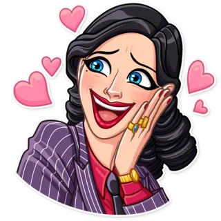 😍 woman, hearts, smiling, cartoon, love, happy telegram sticker