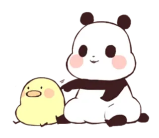 👬 Panda, Vogel, Leuk, Dier, Cartoon telegram sticker