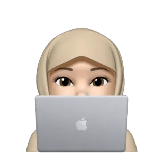 💻 phụ nữ, hijab, máy tính xách tay, apple, máy tính, emoji whatsapp sticker