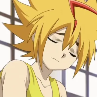 🥱 Free De La Hoya Beyblade Burst animé, dessin animé, blonde, endormi, Beyblade telegram sticker