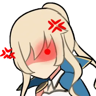 💢 Jean Gunnhildr Genshin Impact Anime, Videogioco, Biondo/Bionda, Arrabbiato/a, Rosso/Rossa telegram sticker