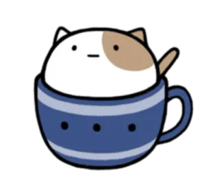 💬 Katze, Tasse, niedlich, Tier, Cartoon, Haustier telegram sticker