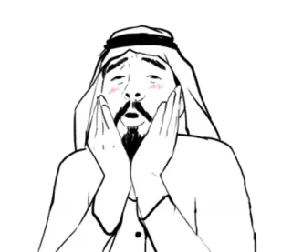😮 emoji, shocked, surprised, muslim, man, arab, expression, reaction telegram sticker