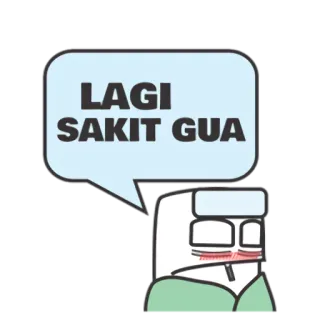 🤒 LAGI SAKIT GUA 아픈, 독감, 기침, 두통, 질병, 만화, 피곤한 telegram sticker