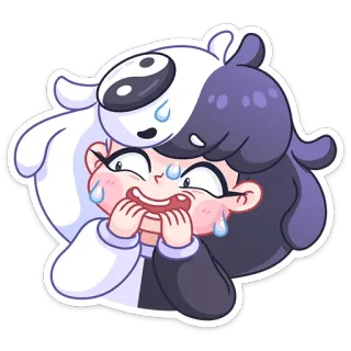 😅 Monokuma Danganronpa Anime, Manga, Cartone animato, Personaggio, Emotivo, Disperazione, Sudare, Piangere telegram sticker