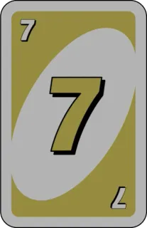 💛 uno, card, number, seven, game whatsapp sticker