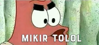 ⚫ Patrick Star SpongeBob SquarePants MIKIR TOLOL patrick, spongebob, cartone animato, offensivo, idiota telegram sticker
