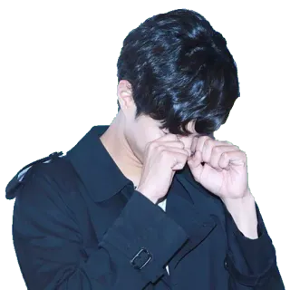 😭 homme, triste, pleurant, émotionnel, manteau, contrarié, homme telegram sticker