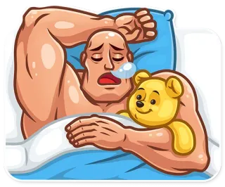 😪 tidur, boneka beruang, lelah, berotot, pria, istirahat telegram sticker