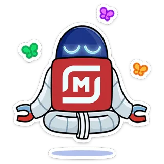 🧘‍♂️ robot, meditation, butterfly, sticker, cartoon telegram sticker