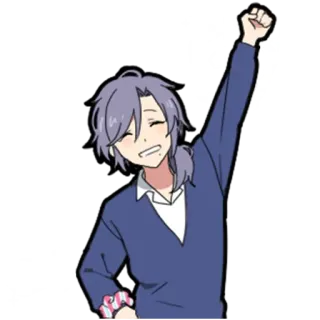 ✊ anime, dibujos animados, celebración, alegre, persona, personaje telegram sticker