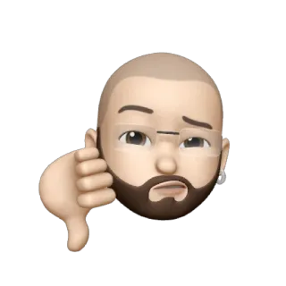 💥 Daumen runter, Dislike, Negativ, Emoji, Avatar whatsapp sticker