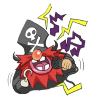 🎙 Kartun, Bajak laut, Mikrofon, Penyanyi, Lucu, Laut, Musik, Tengkorak whatsapp sticker