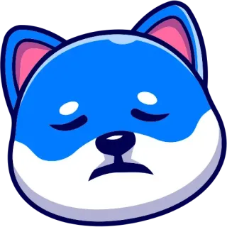 😔 dog, sad, blue, animal, cute whatsapp sticker