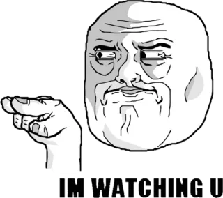 😑 I'M WATCHING U Meme, Assistindo, Internet, Engraçado telegram sticker