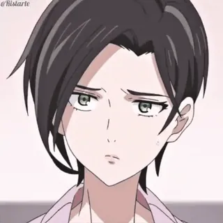 😒 Anime, Manga, Retrato, Mujer, Mujer, Animación, Ilustración telegram sticker