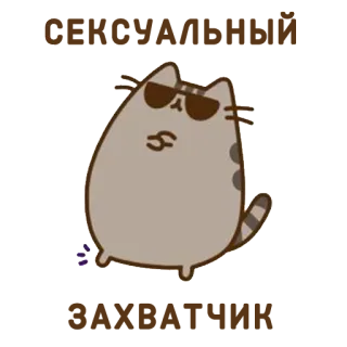 😏 Pusheen кот, Pusheen, солнцезащитные очки, крутой кот, мультяшный кот whatsapp sticker
