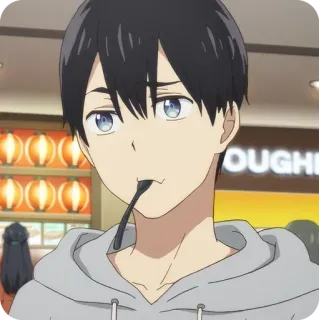 🤨 Anime, Chłopak, Je, Słodki, Bluza z kapturem telegram sticker