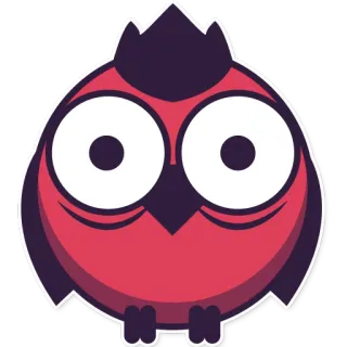 😳 sticker, desenho animado, pássaro, coruja, fofo, animal, olhos whatsapp sticker