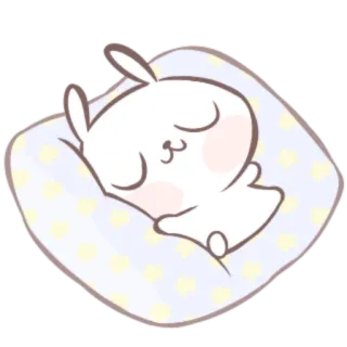 🍒 conejo, durmiendo, lindo, conejito, almohada telegram sticker