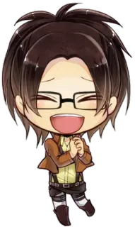 😆 Hanji Zoe Attack on Titan Anime, Chibi, Sticker, Hanji, Attack on Titan telegram sticker