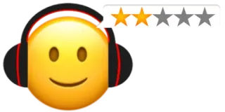 2⃣ Эмодзи, Наушники, Рейтинг, Звезды, Обзор telegram sticker