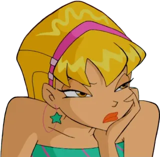 😠 Stella Winx Club desenho animado, fada, magia, moda, loira telegram sticker