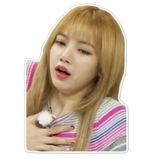 💔 Lisa vrouw, portret, zangeres, kpop, uitdrukking, blond telegram sticker