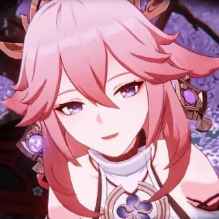 🙃 Yae Miko Genshin Impact 动漫, 原神, 八重神子, 游戏, 角色 telegram sticker