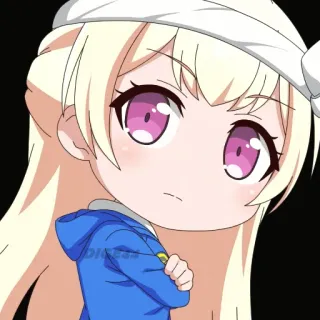 😠 Anime, Chibi, Niedlich, Blond, Mädchen whatsapp sticker