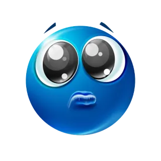 🥺 Emoji, Blu, Bacio, Faccia, Espressione telegram sticker